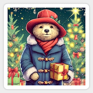 Charm and Cheer: Festive Paddington Bear Christmas Art Prints for a Whimsical Holiday Celebration! Magnet